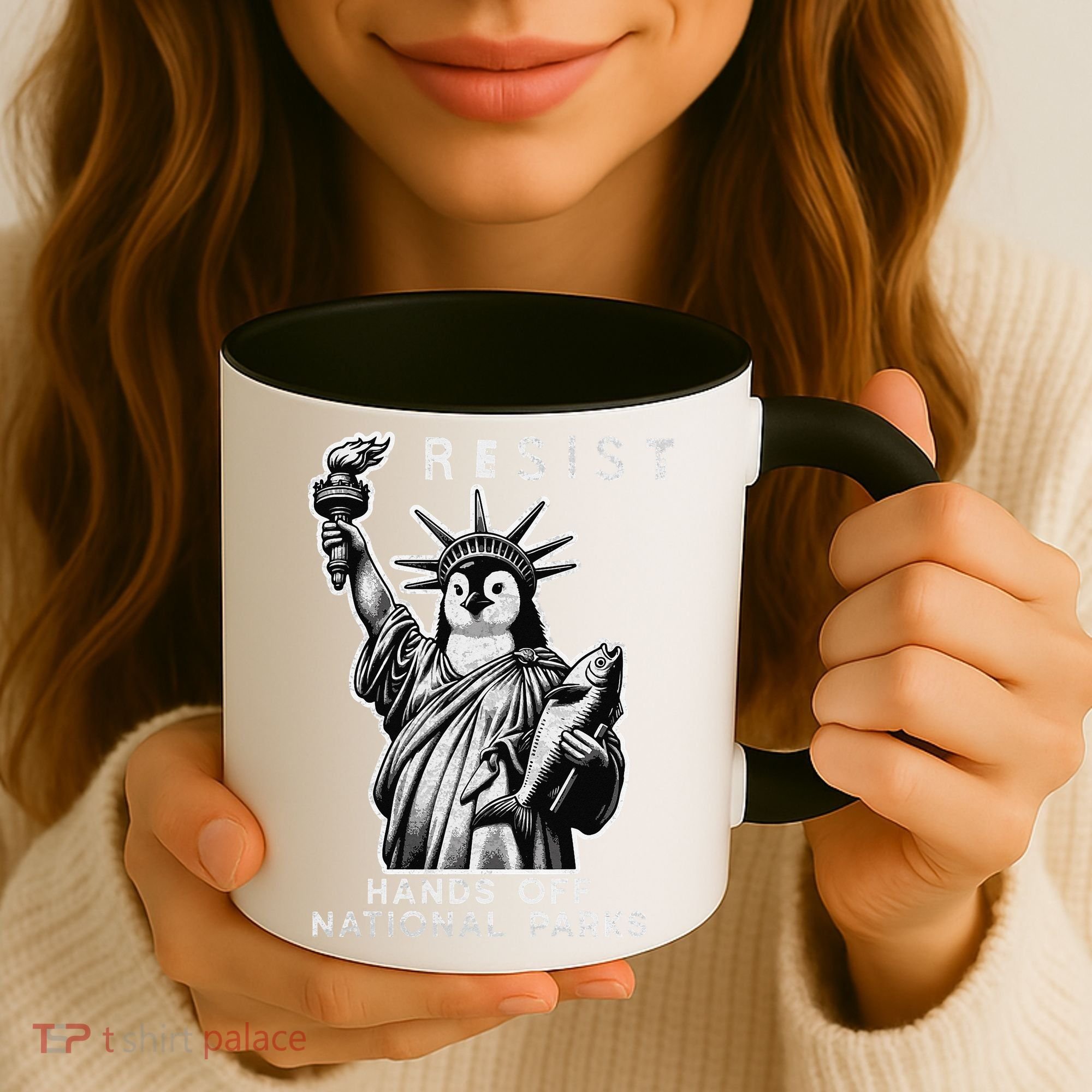 Hands Off National Parks Penguin Resist Protest ALT US Coffee Mug