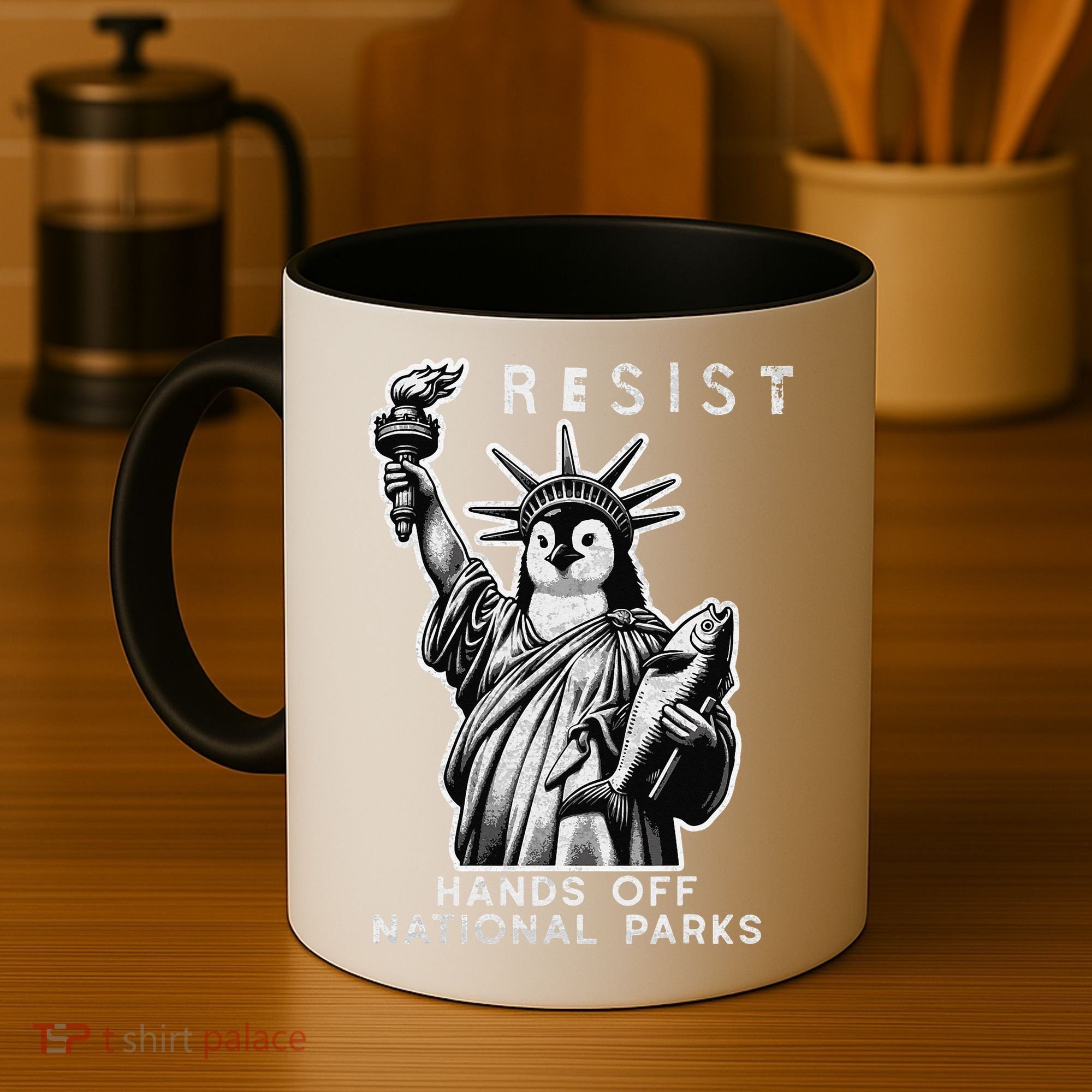 Hands Off National Parks Penguin Resist Protest ALT US Coffee Mug