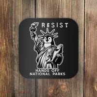 Hands Off National Parks Penguin Resist Protest ALT US Coaster thumb 0