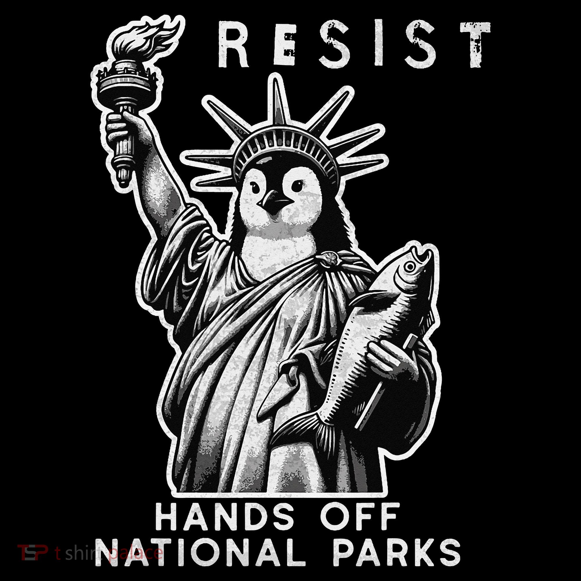 Hands Off National Parks Penguin Resist Protest ALT US Women's Hoodie