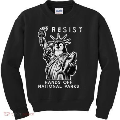 Hands Off National Parks Penguin Resist Protest ALT US Kids Sweatshirt
