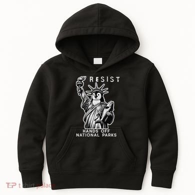 Hands Off National Parks Penguin Resist Protest ALT US Kids Hoodie