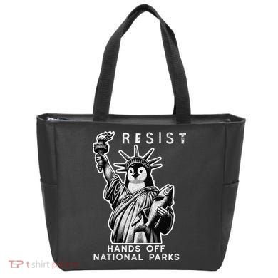 Hands Off National Parks Penguin Resist Protest ALT US Tote Bag