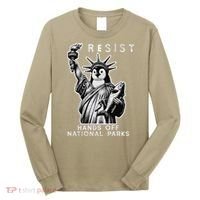 Hands Off National Parks Penguin Resist Protest ALT US Long Sleeve Shirt thumb 0