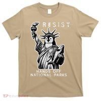 Hands Off National Parks Penguin Resist Protest ALT US T-Shirt thumb 0