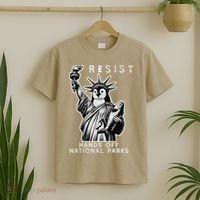 Hands Off National Parks Penguin Resist Protest ALT US T-Shirt thumb 2