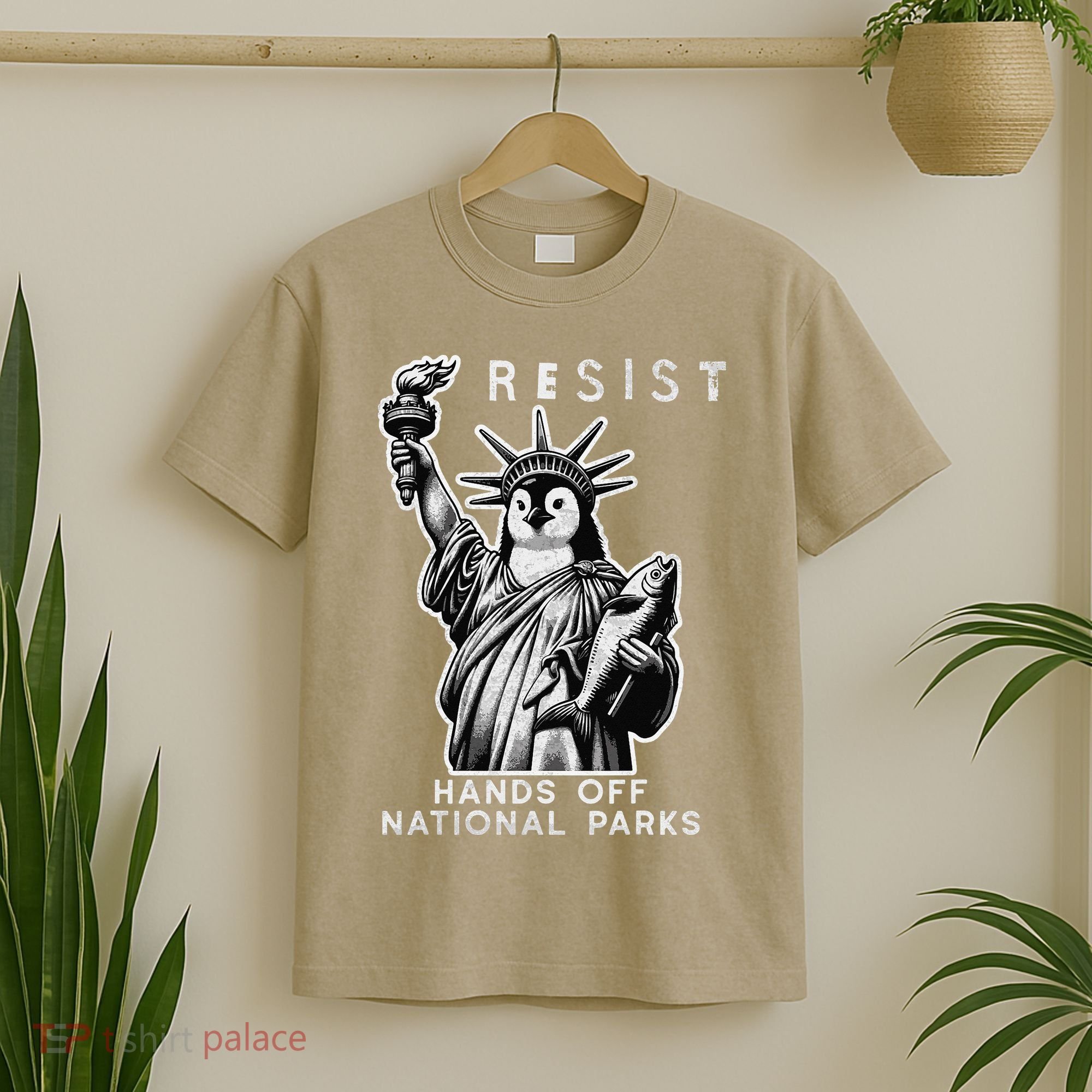 Hands Off National Parks Penguin Resist Protest ALT US T-Shirt