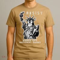 Hands Off National Parks Penguin Resist Protest ALT US T-Shirt thumb 3