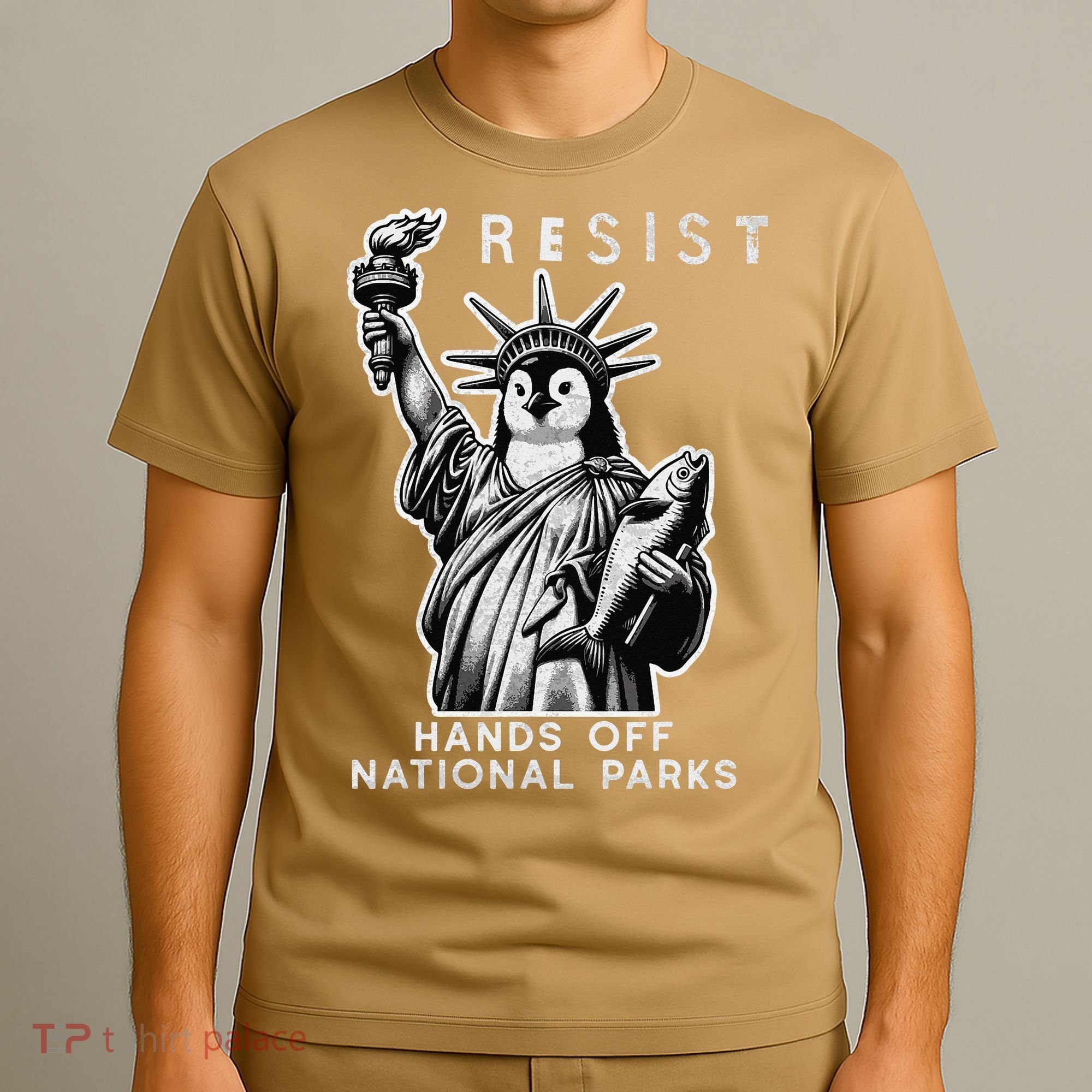 Hands Off National Parks Penguin Resist Protest ALT US T-Shirt
