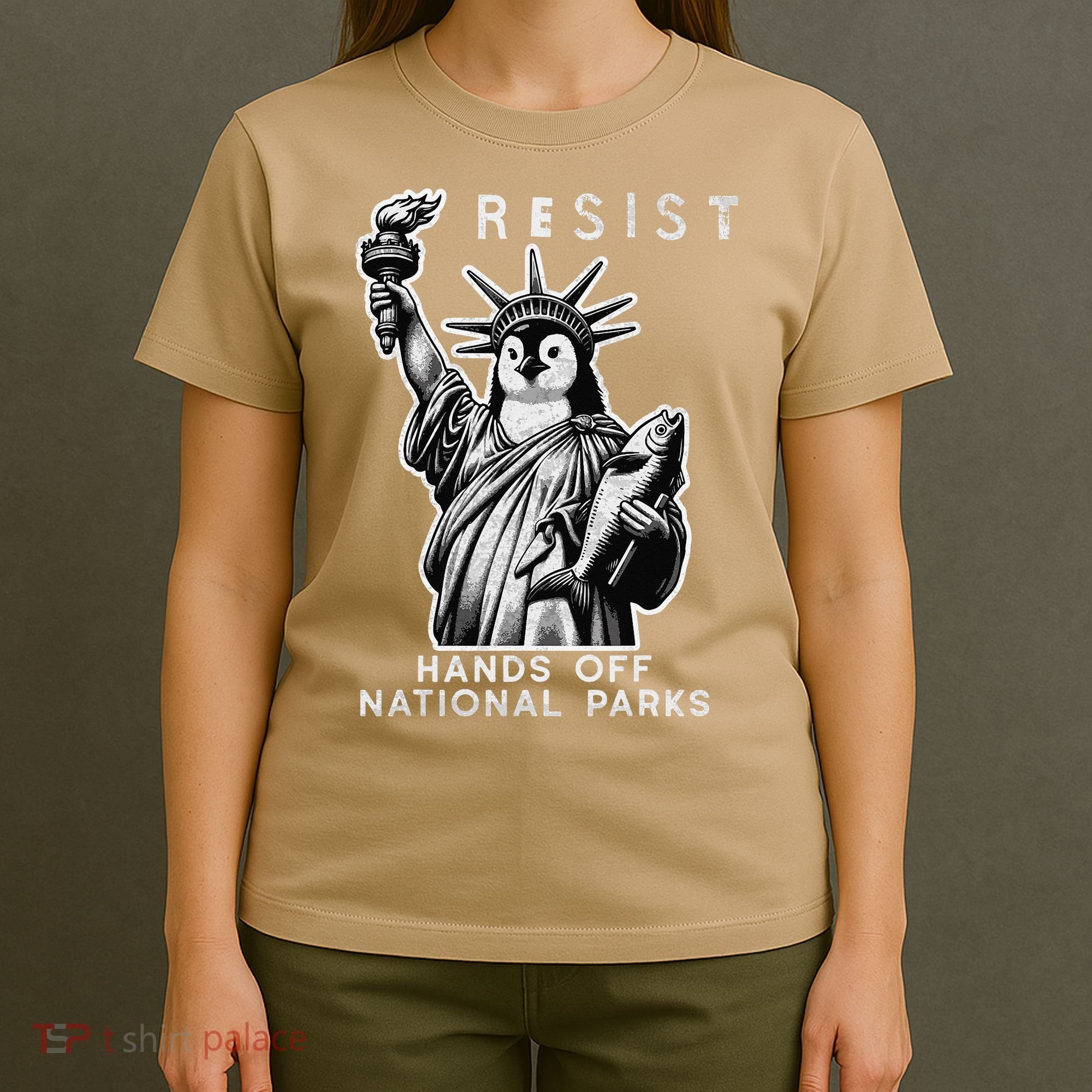 Hands Off National Parks Penguin Resist Protest ALT US T-Shirt
