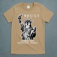 Hands Off National Parks Penguin Resist Protest ALT US T-Shirt thumb 5