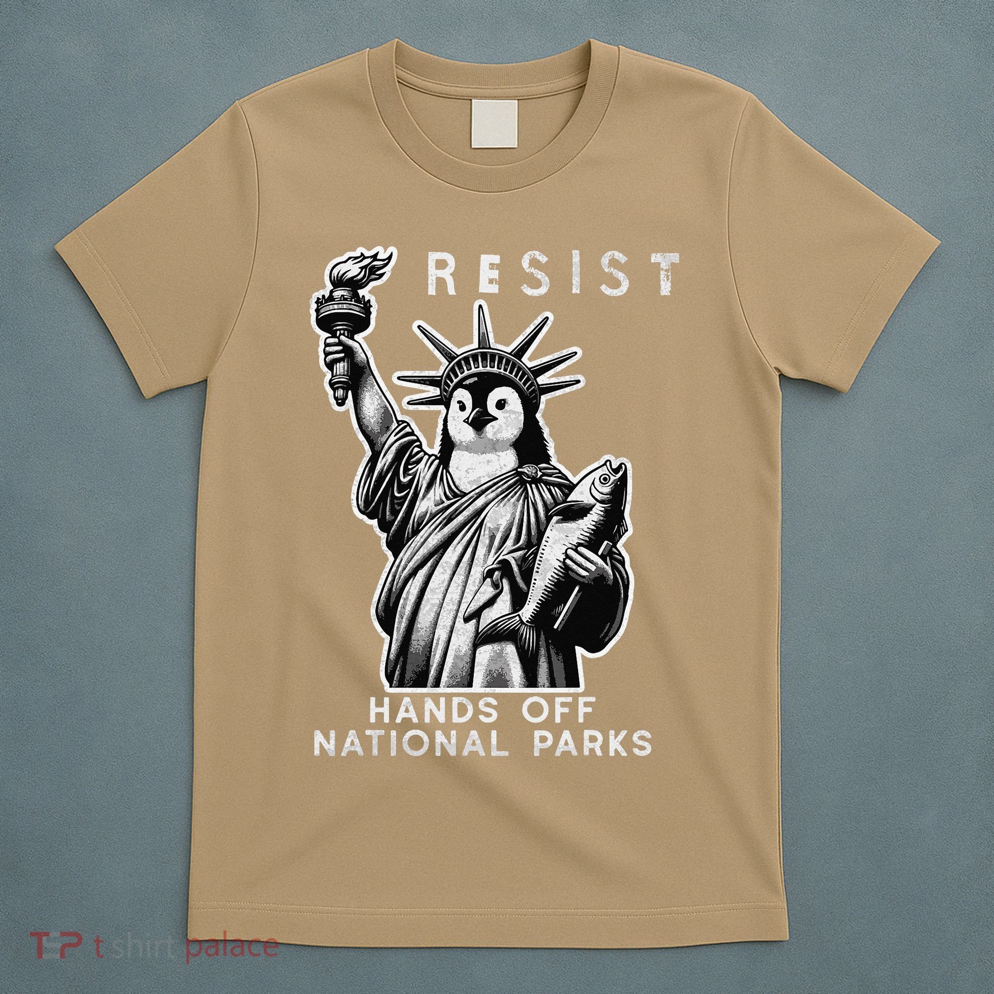 Hands Off National Parks Penguin Resist Protest ALT US T-Shirt