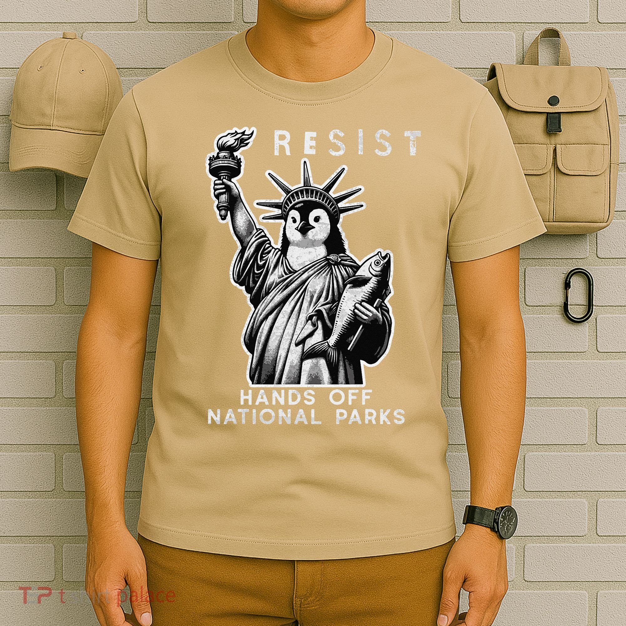 Hands Off National Parks Penguin Resist Protest ALT US T-Shirt