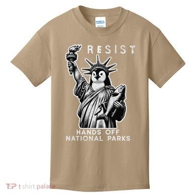 Hands Off National Parks Penguin Resist Protest ALT US Kids T-Shirt