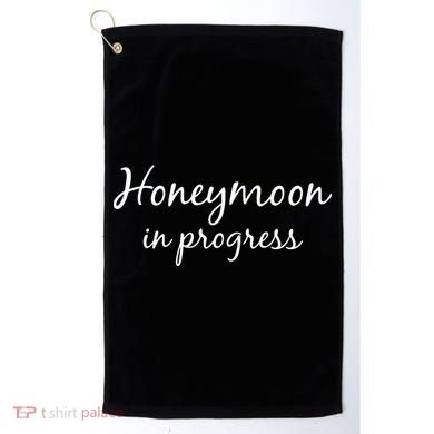 Honeymoon In Progress Golf Towel