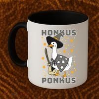 Honkus Ponkus Funny Duck Halloween Coffee Mug thumb 2