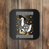 Honkus Ponkus Funny Duck Halloween Coaster thumb 0