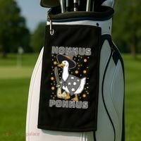 Honkus Ponkus Funny Duck Halloween Golf Towel thumb 2