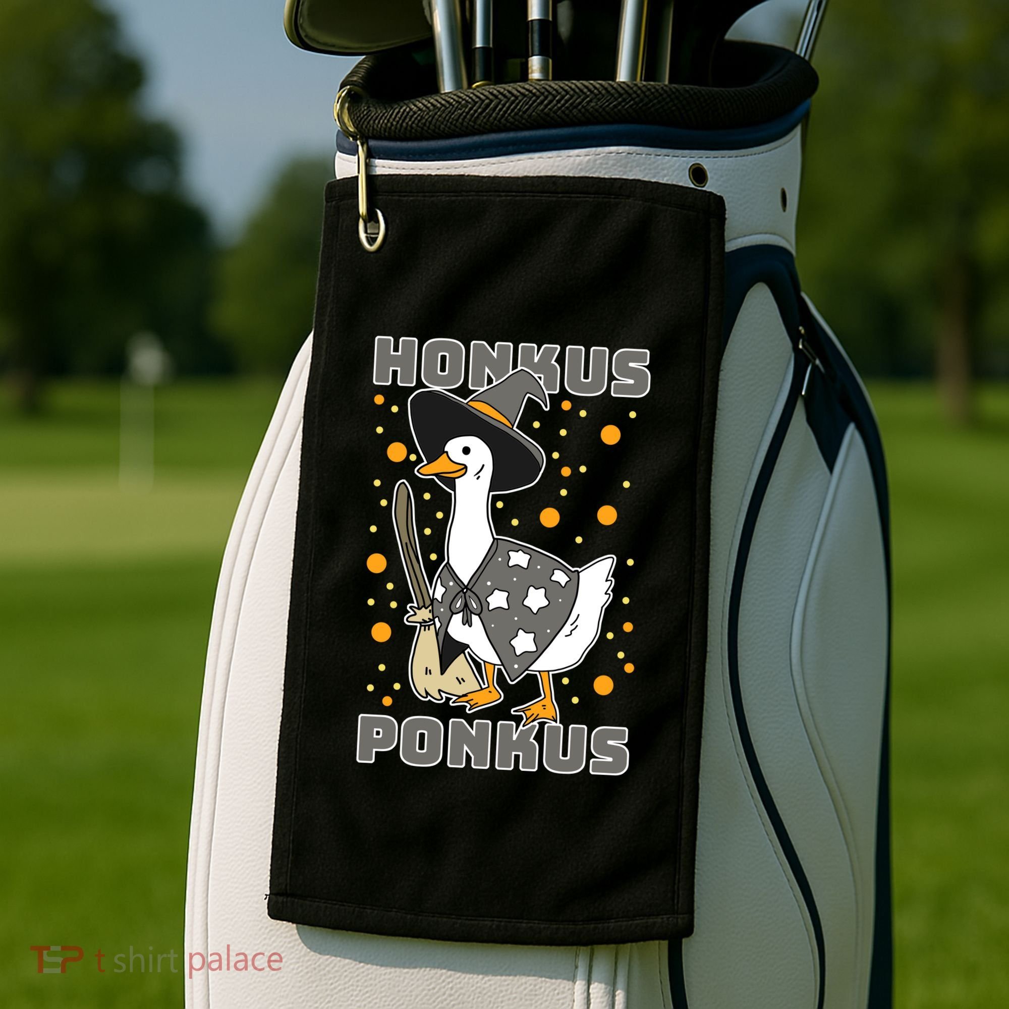 Honkus Ponkus Funny Duck Halloween Golf Towel