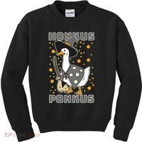 Honkus Ponkus Funny Duck Halloween Kids Sweatshirt thumb 0