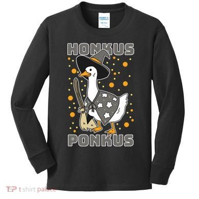 Honkus Ponkus Funny Duck Halloween Kids Long Sleeve Shirt
