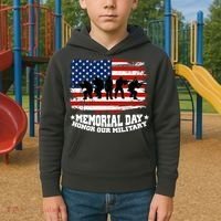 Honor Our Military  Memorial Day Kids Hoodie thumb 2