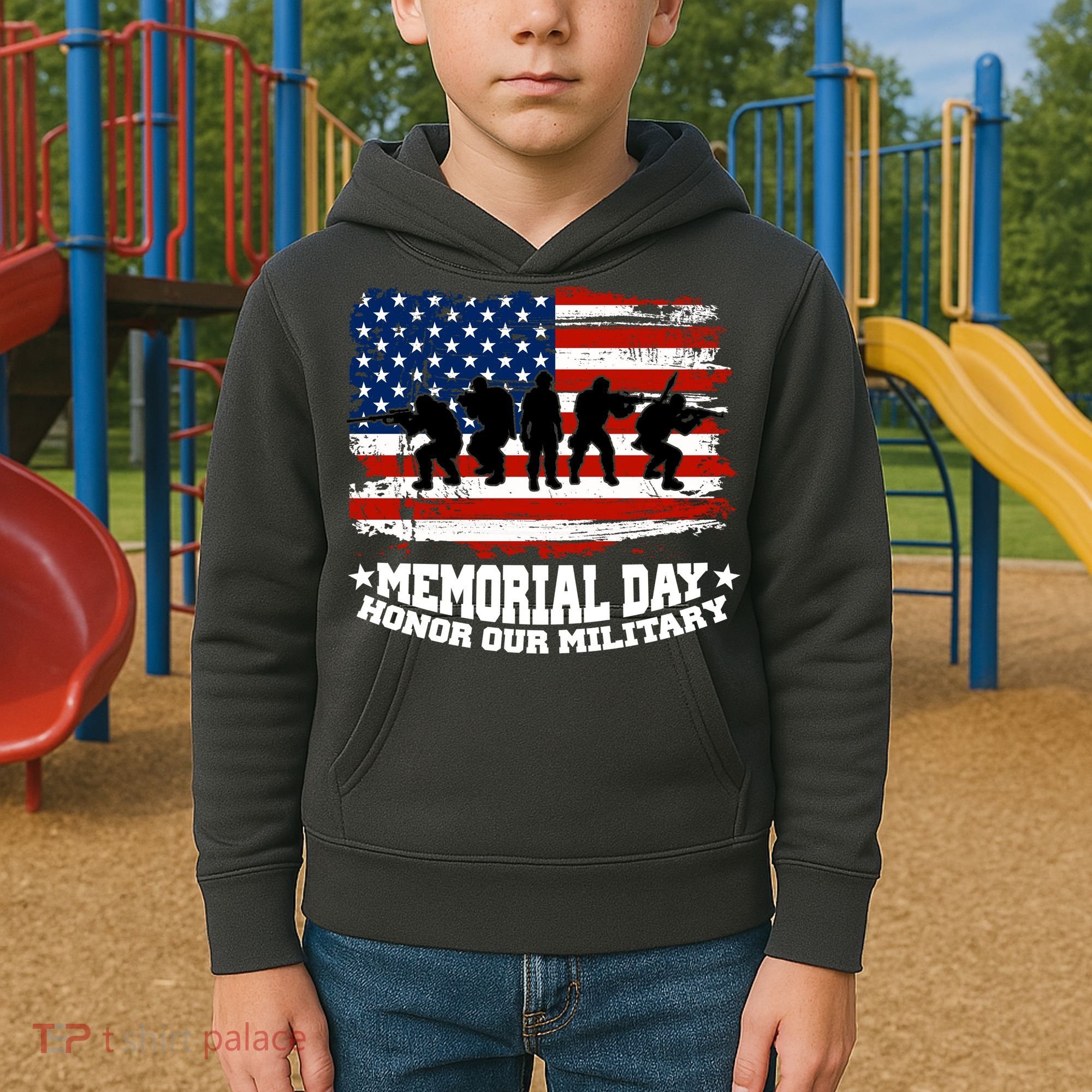 Honor Our Military  Memorial Day Kids Hoodie
