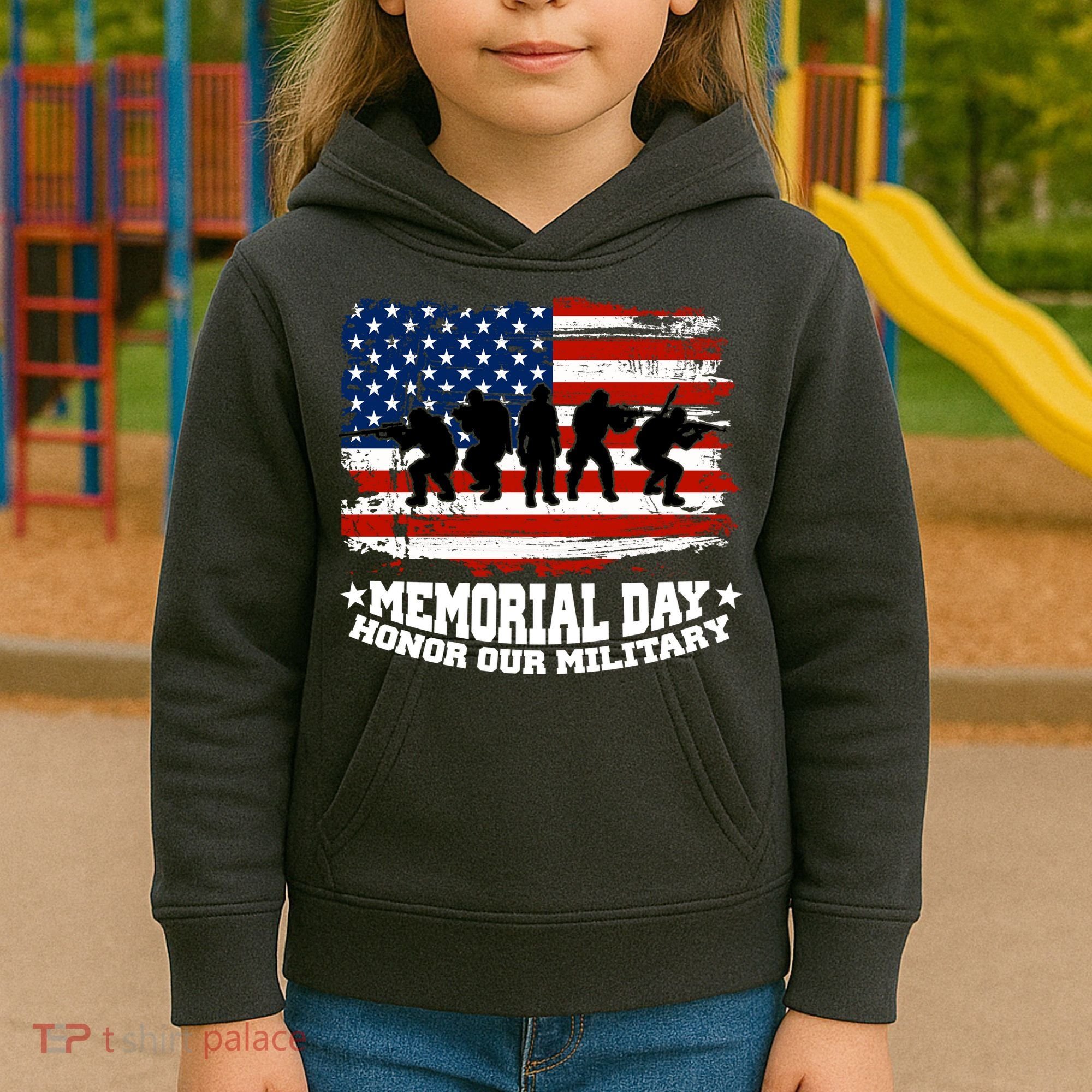 Honor Our Military  Memorial Day Kids Hoodie