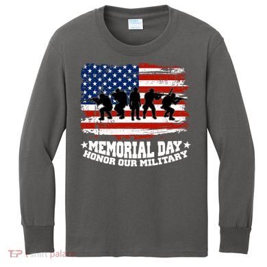 Honor Our Military  Memorial Day Kids Long Sleeve Shirt