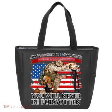 Honor Service Sacrifice You Will Never Be Forgotten Tote Bag
