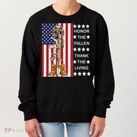 Honor The Fallen Thank The Living Memorial Day Veteran Women's Sweatshirt thumb 0