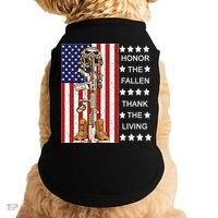 Honor The Fallen Thank The Living Memorial Day Veteran Doggie Tank thumb 0