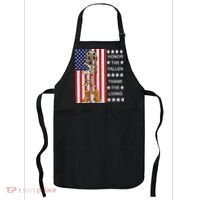 Honor The Fallen Thank The Living Memorial Day Veteran Apron thumb 0