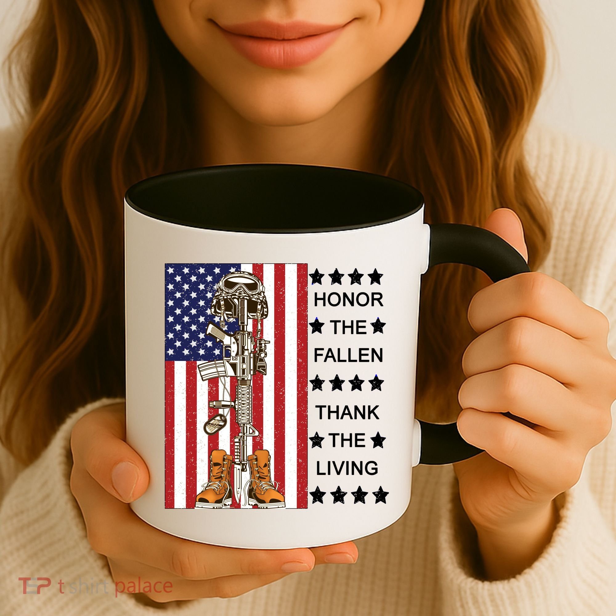 Honor The Fallen Thank The Living Memorial Day Veteran Coffee Mug