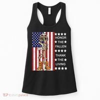 Honor The Fallen Thank The Living Memorial Day Veteran Women's Tank Top thumb 0