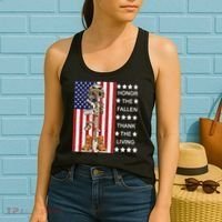 Honor The Fallen Thank The Living Memorial Day Veteran Women's Tank Top thumb 2
