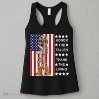 Honor The Fallen Thank The Living Memorial Day Veteran Women's Tank Top thumb 3