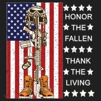 Honor The Fallen Thank The Living Memorial Day Veteran Hat thumb 2