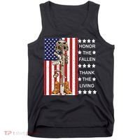 Honor The Fallen Thank The Living Memorial Day Veteran Tank Top thumb 0