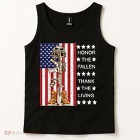 Honor The Fallen Thank The Living Memorial Day Veteran Tank Top thumb 2