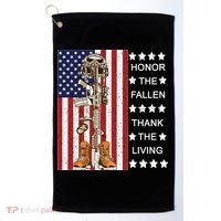 Honor The Fallen Thank The Living Memorial Day Veteran Golf Towel thumb 0