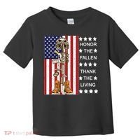 Honor The Fallen Thank The Living Memorial Day Veteran Toddler T-Shirt thumb 0