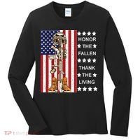 Honor The Fallen Thank The Living Memorial Day Veteran Women's Long Sleeve Shirt thumb 0