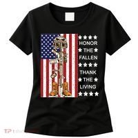 Honor The Fallen Thank The Living Memorial Day Veteran Women's T-Shirt thumb 0