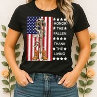 Honor The Fallen Thank The Living Memorial Day Veteran Women's T-Shirt thumb 2
