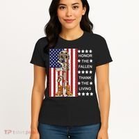 Honor The Fallen Thank The Living Memorial Day Veteran Women's T-Shirt thumb 4