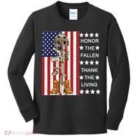 Honor The Fallen Thank The Living Memorial Day Veteran Kids Long Sleeve Shirt thumb 0