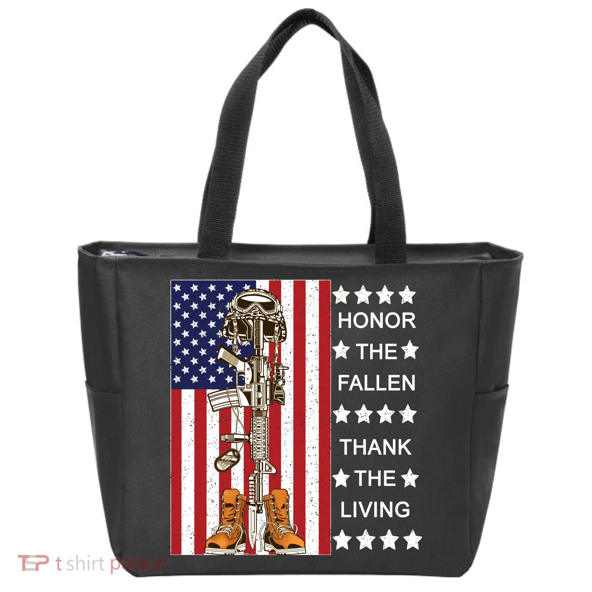Honor The Fallen Thank The Living Memorial Day Veteran Tote Bag