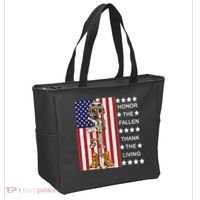 Honor The Fallen Thank The Living Memorial Day Veteran Tote Bag thumb 2