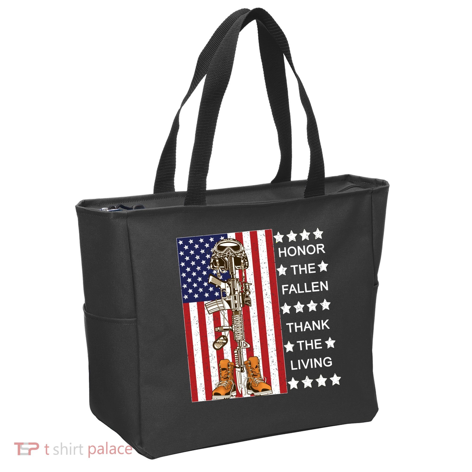 Honor The Fallen Thank The Living Memorial Day Veteran Tote Bag